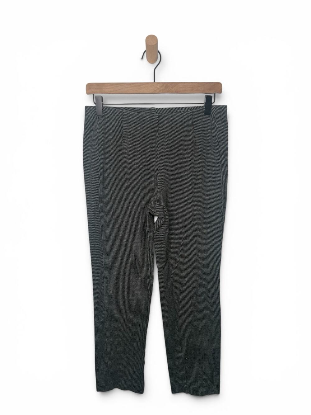 J.Jill Gray Stripe Ponte Knit Cropped Pull On Pants Small Casual Comfort